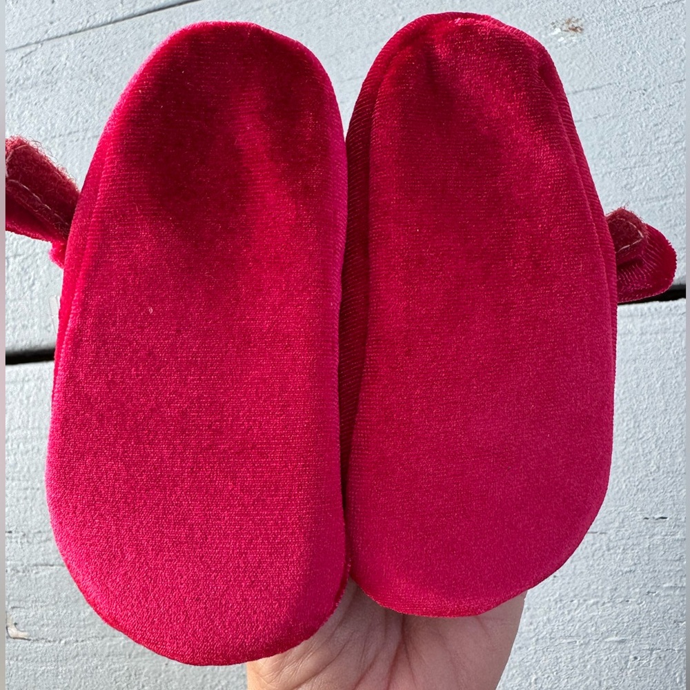 First Impressions Red Velvet Baby Shoes - Picture 10 of 13